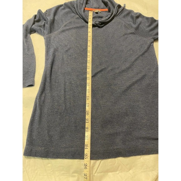 T by Talbots Sz M Heathered Blue Cowl Neck Long Sleeve Sweatshirt Casual Womens - Picture 5 of 9